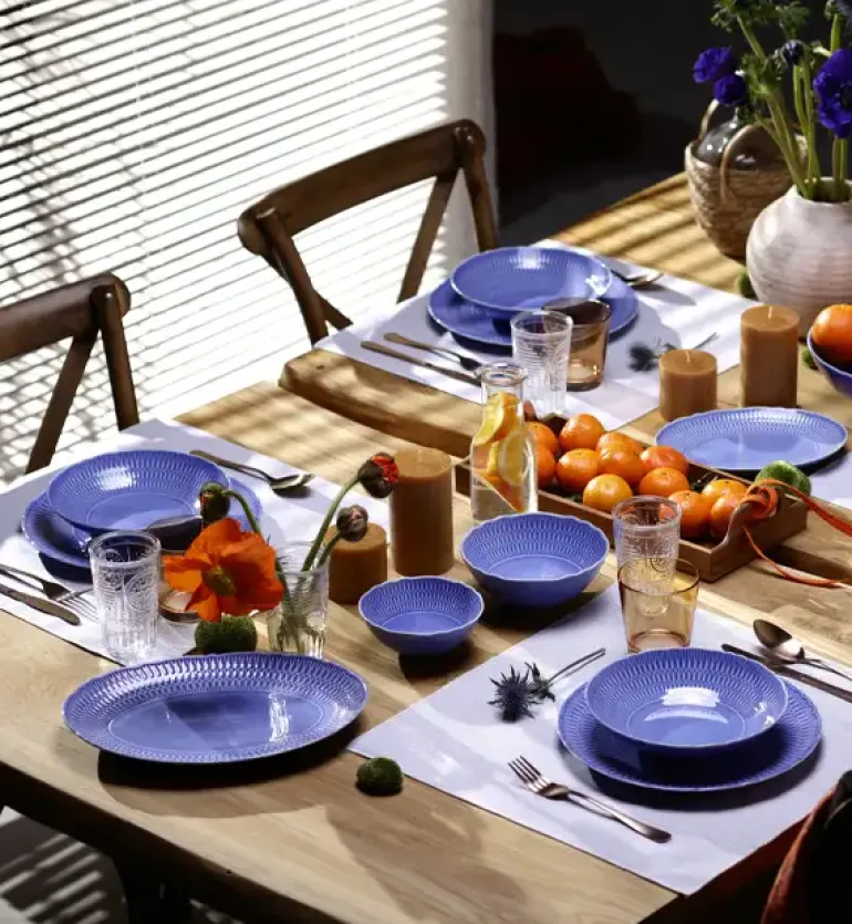 ĆMIELÓW SOFIA LB03 SZAFIROWA Zestaw obiadowy 18 el / 6 osób / porcelana