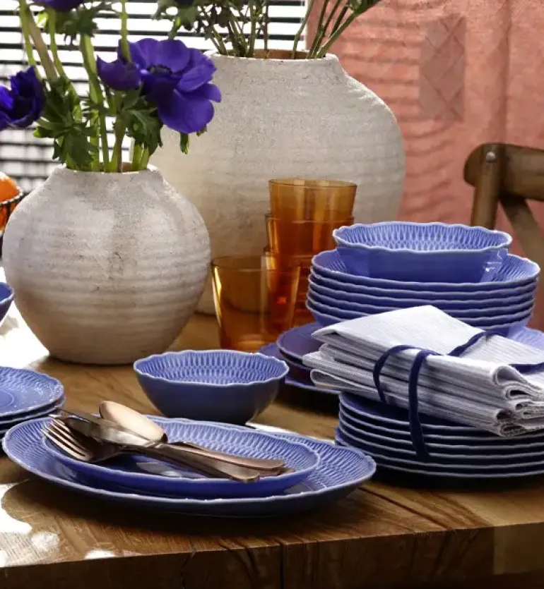 ĆMIELÓW SOFIA LB03 SZAFIROWA Zestaw obiadowy 18 el / 6 osób / porcelana