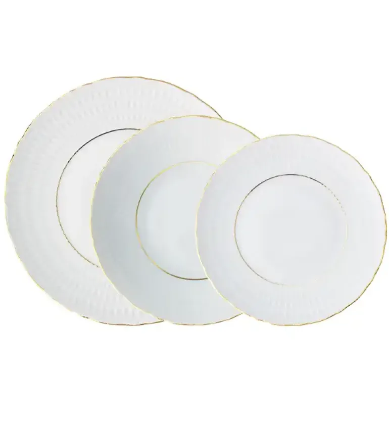 ĆMIELÓW SOFIA 3604 ZŁOTA LINIA Zestaw obiadowy 18 el / 6 osób / porcelana