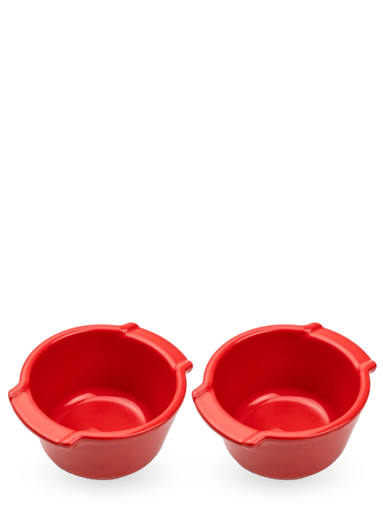 PEUGEOT APPOLIA Naczynia ceramiczne okrągłe 200 ml 2 szt. czerwone