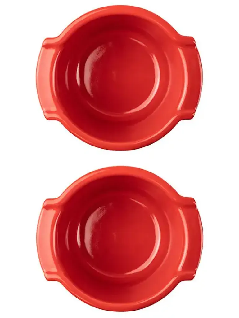 PEUGEOT APPOLIA Naczynia ceramiczne okrągłe 200 ml 2 szt. czerwone