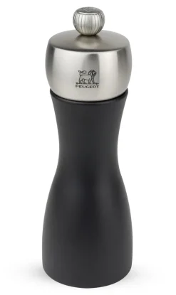 PEUGEOT FIDJI Młynek do pieprzu 15 cm / czarny mat / drewno + stal nierdzewna