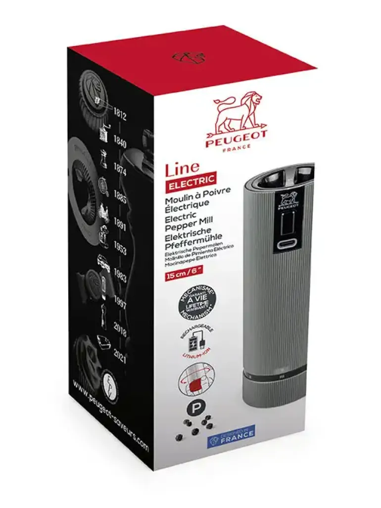 PEUGEOT LINE ELECTRIC Młynek do pieprzu 15 cm / karbon / elektryczny