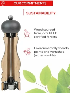 PEUGEOT OLERON Młynek do pieprzu 14 cm / naturalny / akryl + drewno