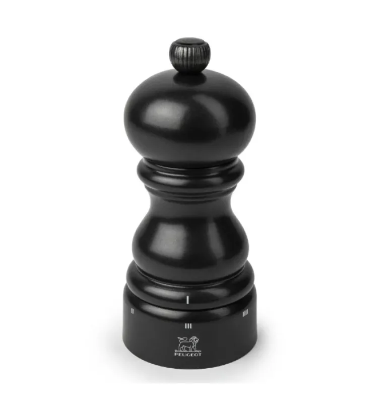 PEUGEOT PARIS Młynek do pieprzu 12 cm / satynowa czerń / drewno bukowe