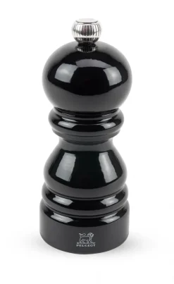 PEUGEOT PARIS Młynek do pieprzu 12 cm / czarny lakier / drewno bukowe