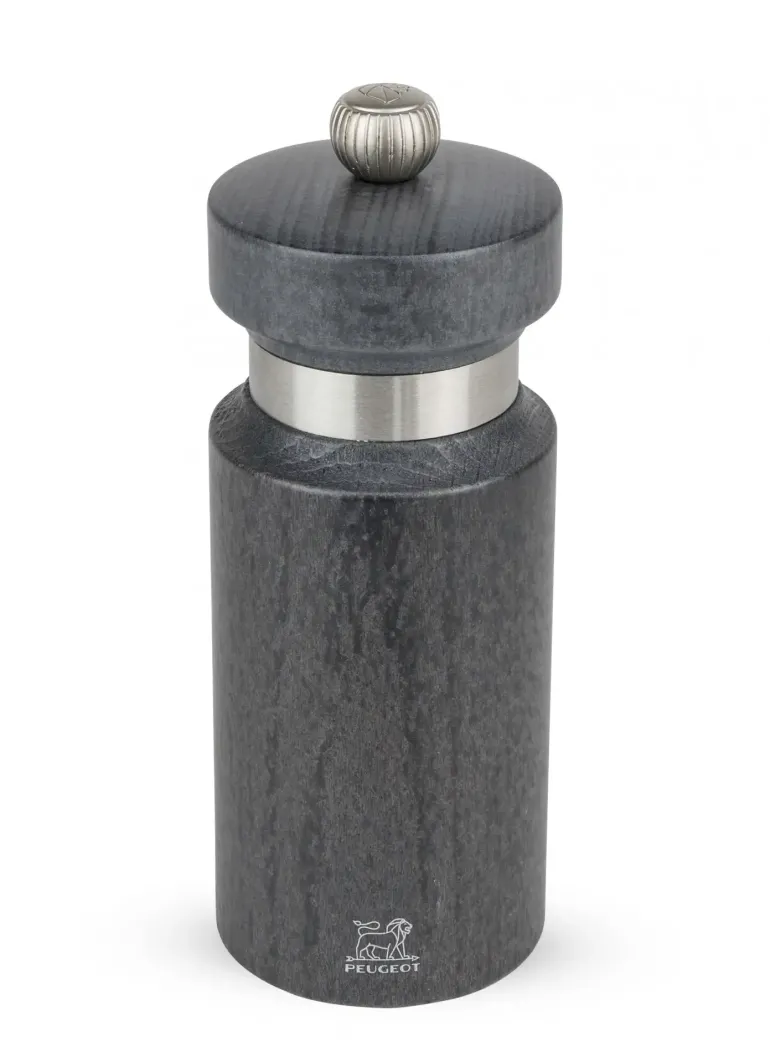 PEUGEOT ROYAN Młynek do soli 14 cm / szary / drewno bukowe