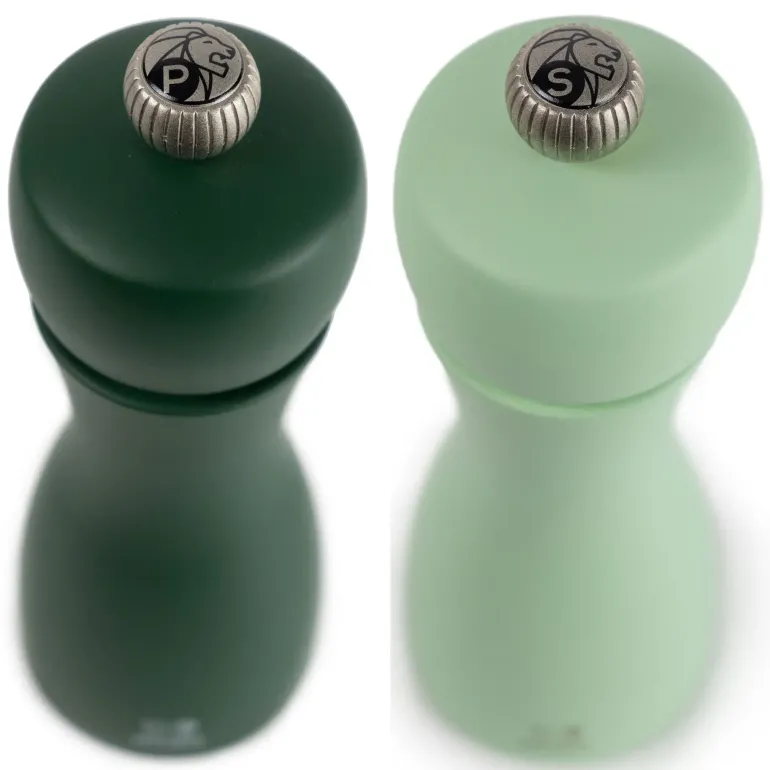 PEUGEOT TAHITI DUO Komplet młynków do soli i pieprzu 15 cm / drewno bukowe / zielony