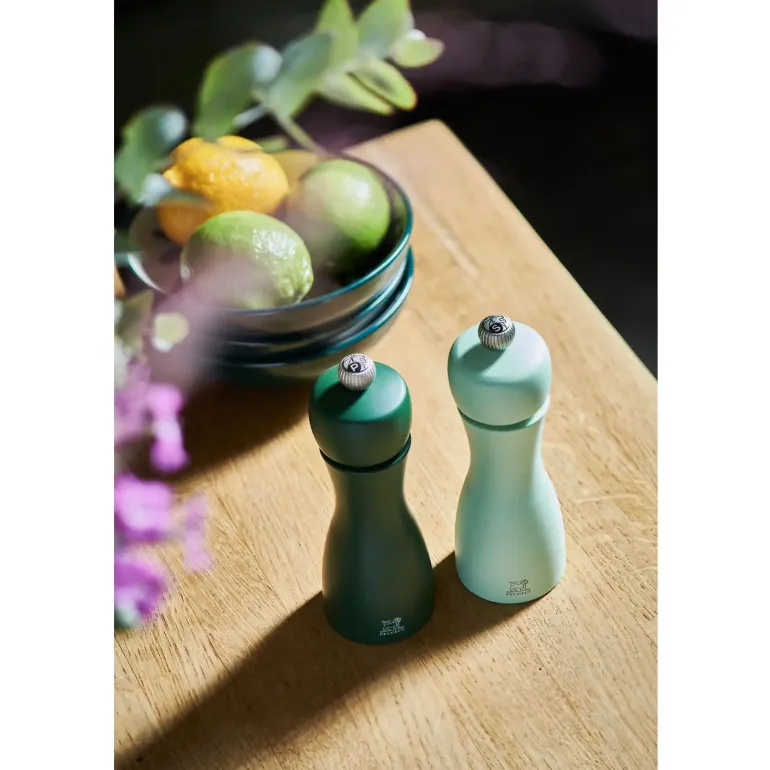 PEUGEOT TAHITI DUO Komplet młynków do soli i pieprzu 15 cm / drewno bukowe / zielony