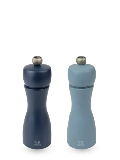PEUGEOT TAHITI DUO Zestaw młynków do soli i pieprzu 15 cm / drewno bukowe / niebieski