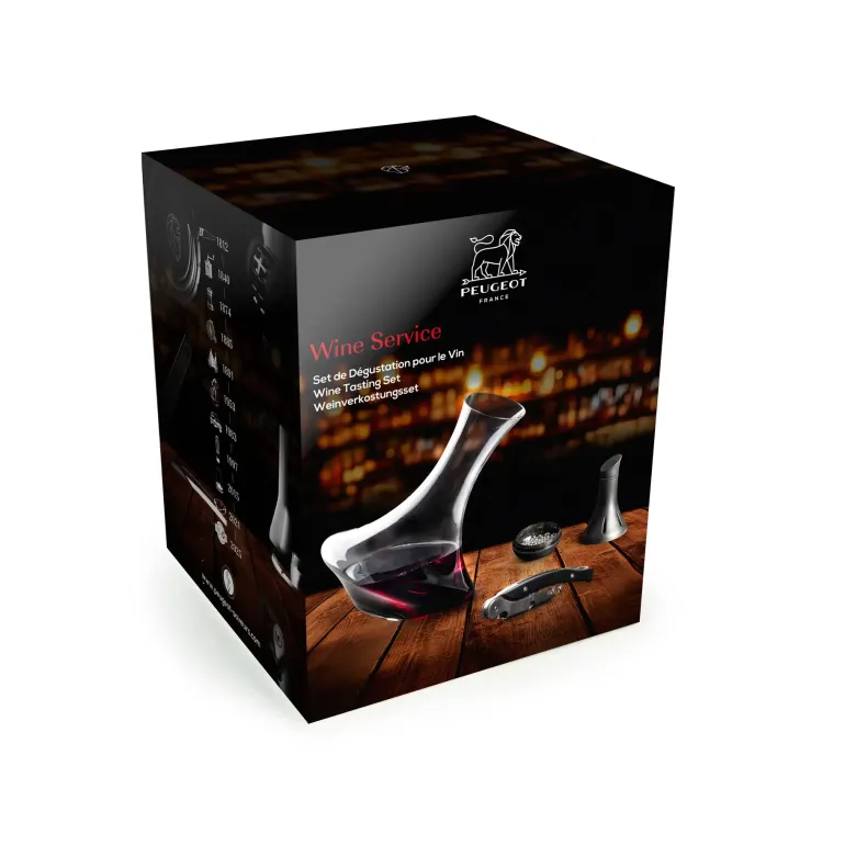PEUGEOT WINE SERVICE Zestaw do wina 3 el / dekanter + akcesoria