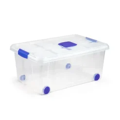 PLASTIC FORTE Pojemnik do przechowywania na kółkach 36 L / transparentny / tworzywo sztuczne