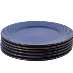 PRIMA DECO BRENTA Komplet obiadowy 36 el dla 12 os / kamionka / granatowy mat