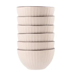 PRIMA DECO BRENTA Komplet obiadowy 18 el dla 6 os / kamionka / kaszmirowy mat