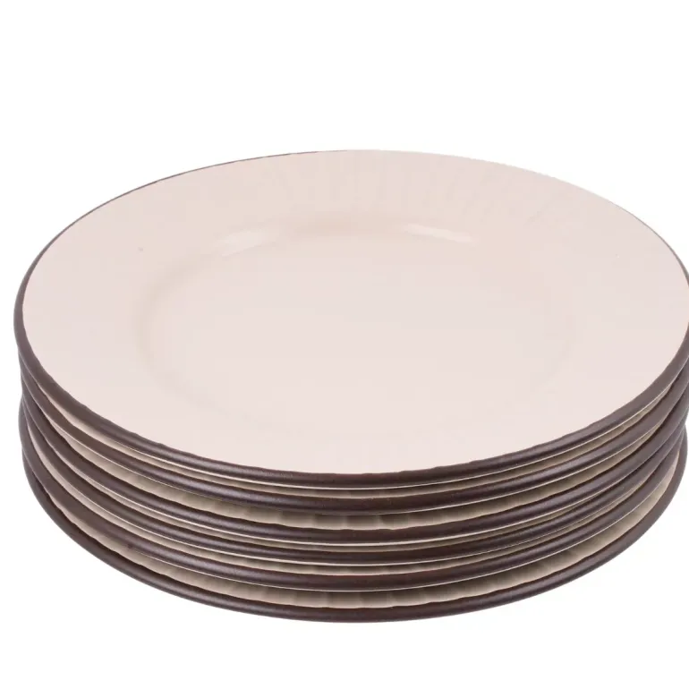 PRIMA DECO BRENTA Komplet obiadowy 18 el dla 6 os / kamionka / kaszmirowy mat