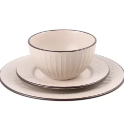 PRIMA DECO BRENTA Komplet obiadowy 18 el dla 6 os / kamionka / kaszmirowy mat
