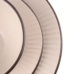 PRIMA DECO BRENTA Komplet obiadowy 54 el dla 18 os / kamionka / kaszmirowy mat