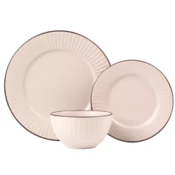PRIMA DECO BRENTA Komplet obiadowy 54 el dla 18 os / kamionka / kaszmirowy mat