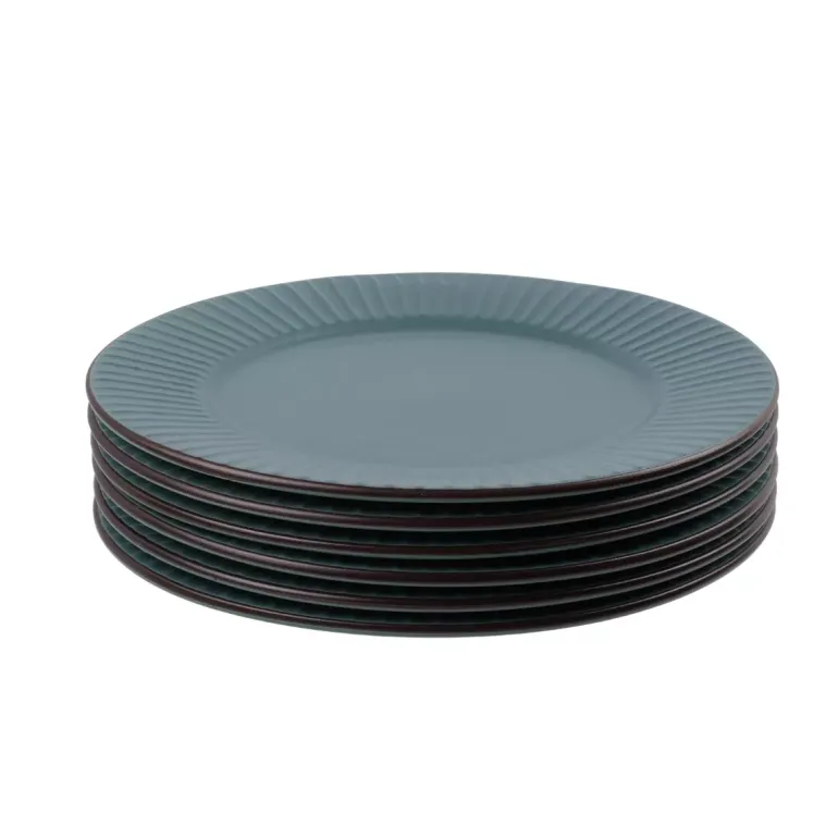 PRIMA DECO BRENTA Komplet obiadowy 18 el dla 6 os / kamionka / morski mat