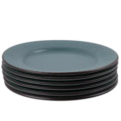 PRIMA DECO BRENTA Komplet obiadowy 18 el dla 6 os / kamionka / morski mat