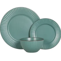 PRIMA DECO BRENTA Komplet obiadowy 18 el dla 6 os / kamionka / morski mat