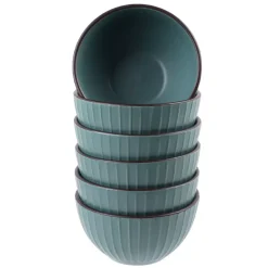 PRIMA DECO BRENTA Komplet obiadowy 18 el dla 6 os / kamionka / morski mat