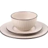 PRIMA DECO BRENTA Komplet obiadowy 36 el dla 12 os / kamionka / kaszmirowy mat