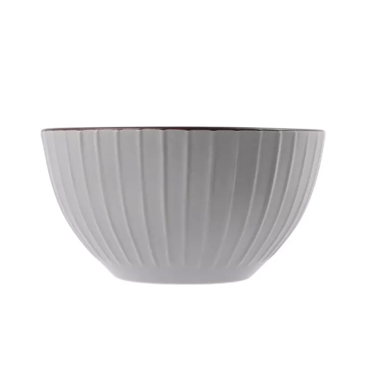 PRIMA DECO BRENTA Komplet obiadowy 18 el dla 6 os / kamionka / szary mat