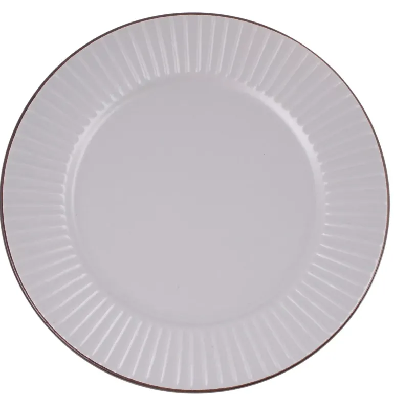PRIMA DECO BRENTA Komplet obiadowy 18 el dla 6 os / kamionka / szary mat