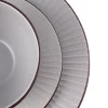 PRIMA DECO BRENTA Komplet obiadowy 36 el dla 12 os / kamionka / szary mat