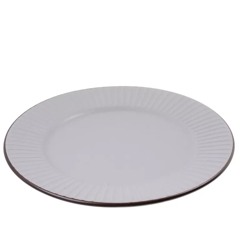 PRIMA DECO BRENTA Komplet obiadowy 36 el dla 12 os / kamionka / szary mat