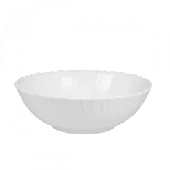PRIMA DECO CARBO Komplet obiadowy 54 el dla 18 os / biały / karbowany rant / szkło hartowane