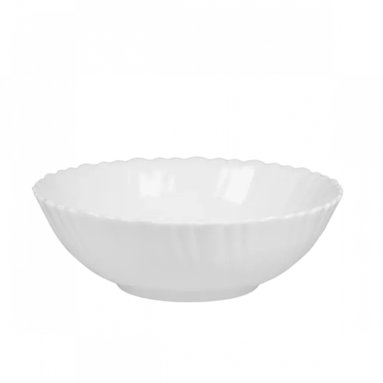 PRIMA DECO CARBO Komplet obiadowy 54 el dla 18 os / biały / karbowany rant / szkło hartowane