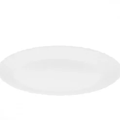 PRIMA DECO CARBO Półmisek owalny 25x19 cm / biały / karbowany rant / szkło hartowane