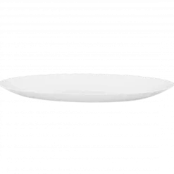 PRIMA DECO CARBO Półmisek owalny 25x19 cm / biały / karbowany rant / szkło hartowane