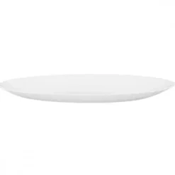 PRIMA DECO CARBO Półmisek owalny 20x15,5 cm / biały / karbowany rant / szkło hartowane