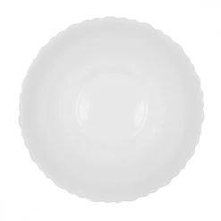 PRIMA DECO CARBO Salaterka 20 cm / biała / karbowany rant / szkło hartowane