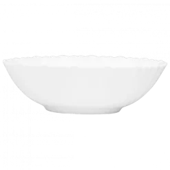 PRIMA DECO CARBO Salaterka 23 cm / biała / karbowany rant / szkło hartowane