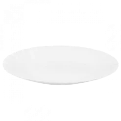 PRIMA DECO CARBO Talerz deserowy 19 cm / biały / karbowany rant / szkło hartowane