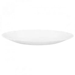 PRIMA DECO CARBO Talerz deserowy 19 cm / biały / karbowany rant / szkło hartowane