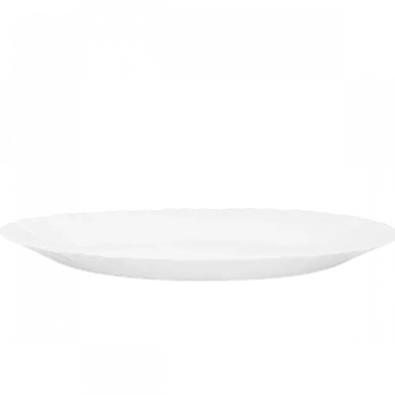 PRIMA DECO CARBO Talerz obiadowy 25 cm / biały / karbowany rant / szkło hartowane