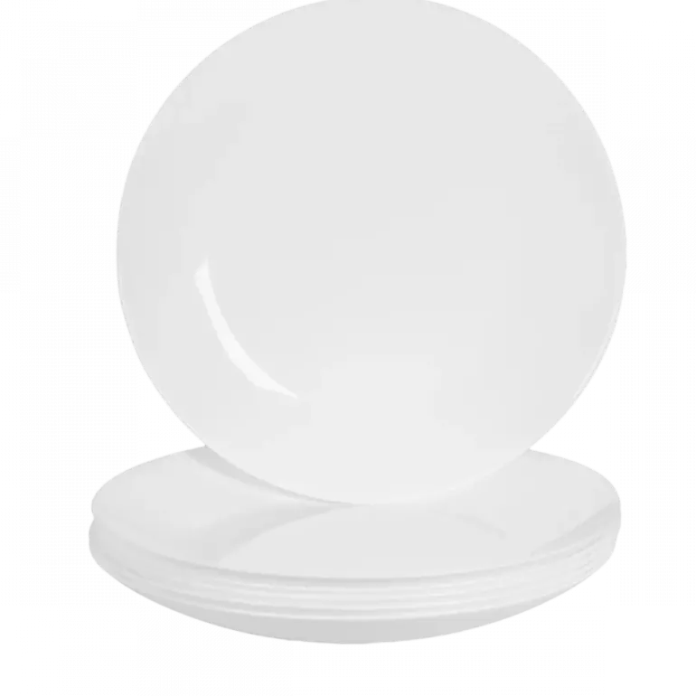 PRIMA DECO CLASSIC Komplet obiadowy OPALEX 54 el dla 18 os / z miseczką / biały / szkło hartowane