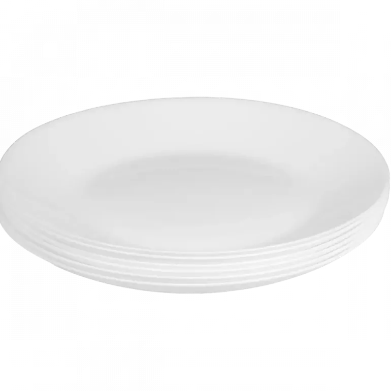 PRIMA DECO CLASSIC Komplet obiadowy OPALEX 54 el dla 18 os / z miseczką / biały / szkło hartowane