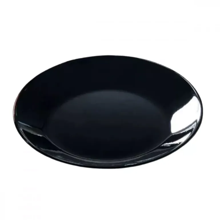 PRIMA DECO CLASSIC Talerz deserowy 18 cm / czarny / szkło hartowane