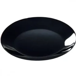 PRIMA DECO CLASSIC Talerz obiadowy 25 cm / czarny / szkło hartowane