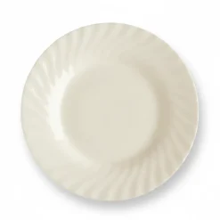 PRIMA DECO EMBOSS Talerz porcelanowy deserowy 19 cm karbowany ecru