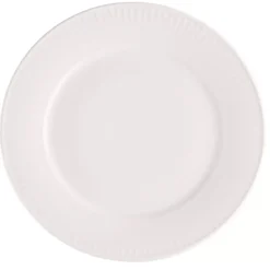 PRIMA DECO HARMONY Komplet obiadowy z kubkami 48 el dla 12 os ryflowany kremowy