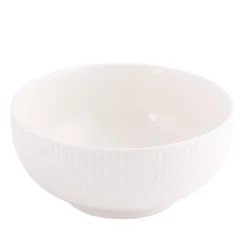 PRIMA DECO HARMONY Komplet obiadowy 54 el dla 18 os / ryflowany / prążek / ecru / porcelana