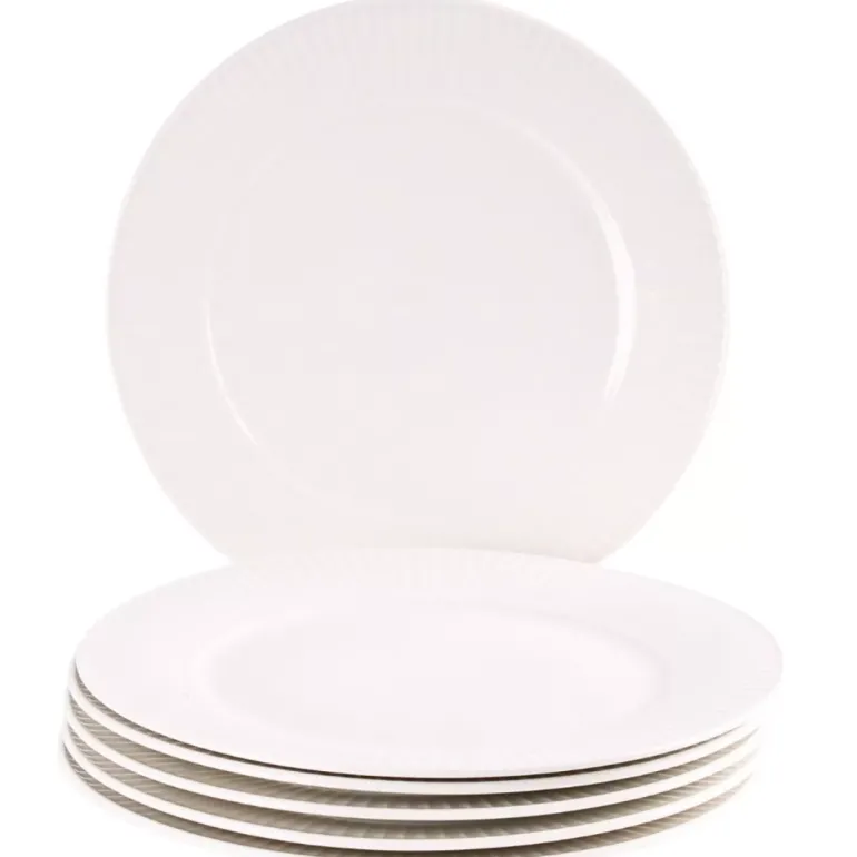 PRIMA DECO HARMONY Komplet obiadowy 54 el dla 18 os / ryflowany / prążek / ecru / porcelana