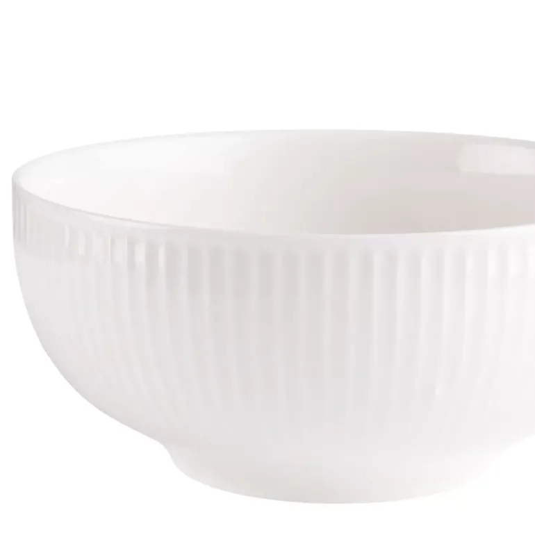 PRIMA DECO HARMONY Komplet obiadowy 54 el dla 18 os / ryflowany / prążek / ecru / porcelana